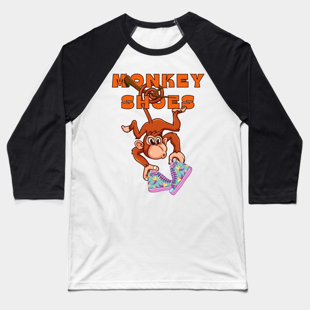 Monkey Shoes Baseball T-Shirt by Rusty-Gate98